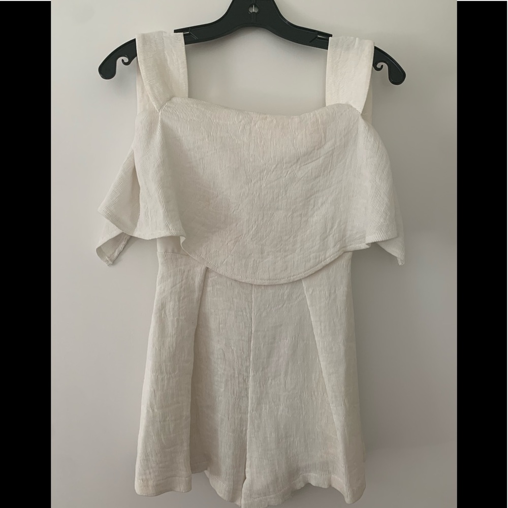 White Off the Shoulder Romper